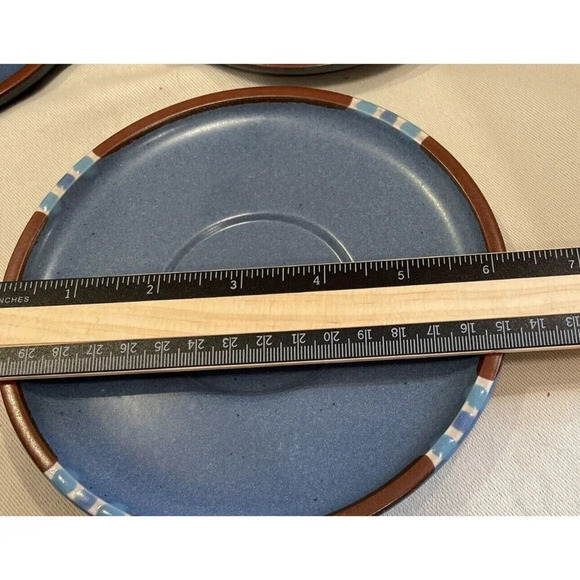 Dansk Mesa Sky‎ Blue Tea Cups Saucers Set of 3 Stoneware Made in Japan Vintage - Picture 4 of 6